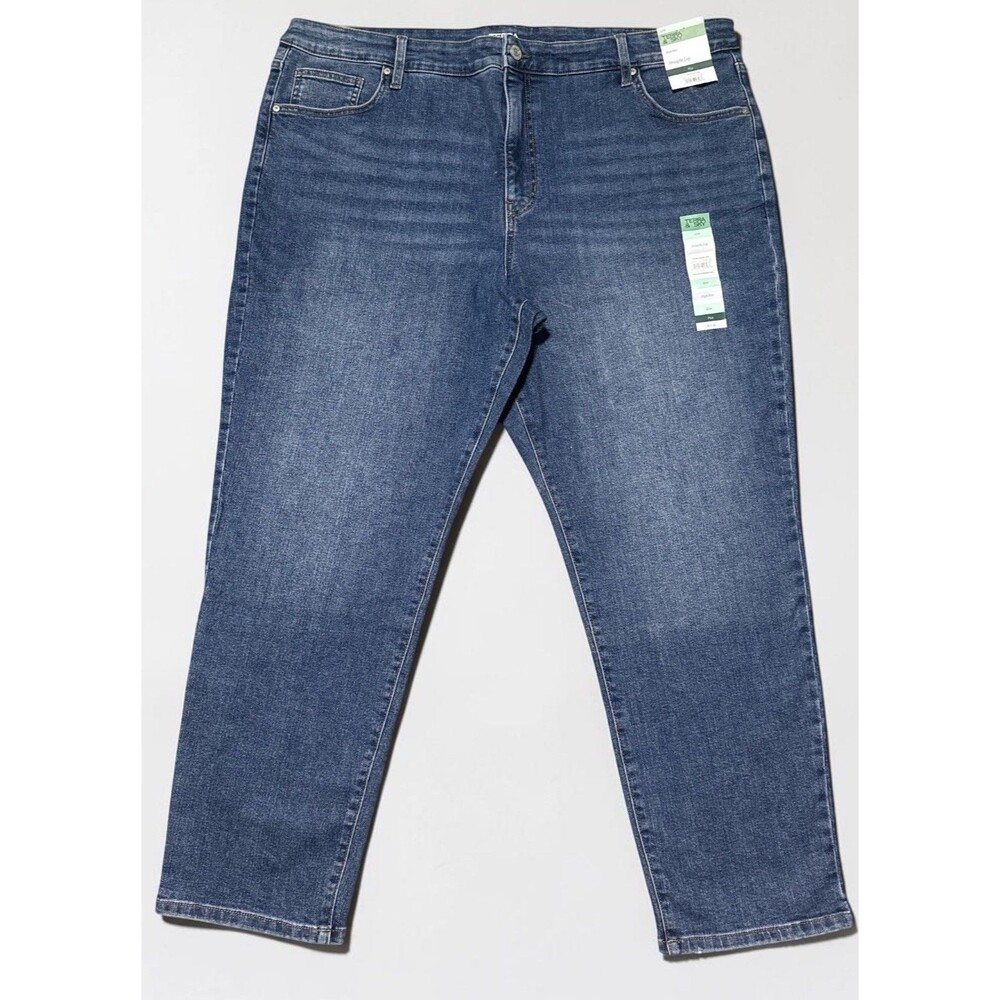 Terra & Sky Jeans Women’s 22W High Rise Straight Leg Dark Wash 44x28 NWT
